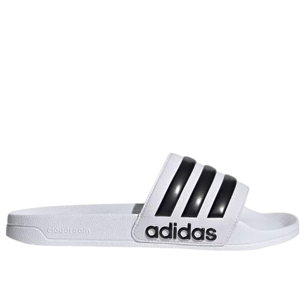adidas Slides Men's Size 12 Adilette Shower White/Core Black/White Sandals